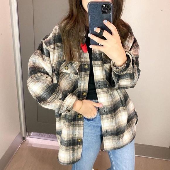 Wild Fable Shacket Flannel Plaid Shirt 